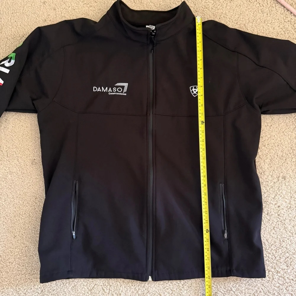 Ariat Black Softshell Jacket Men’s XL Full Zip Logo Workwear Western Coat